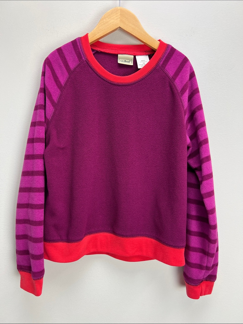 L.L. Bean Fleece Baselayer Shirt Sweatshirt Girls 8 Warm Winter Top
